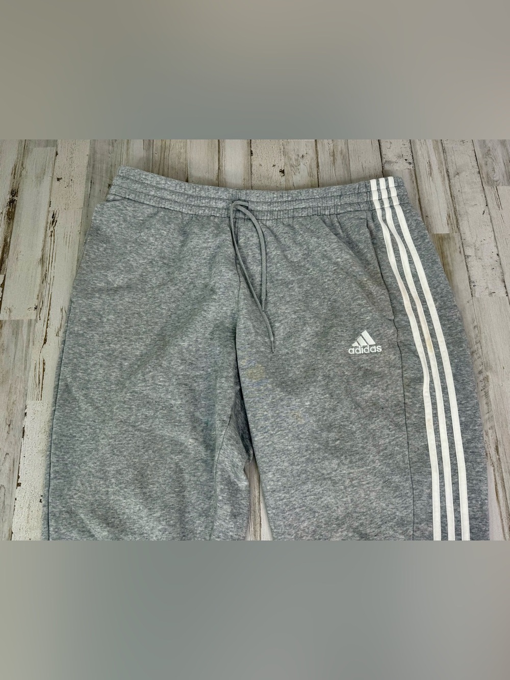 Adidas Climalite Sweatpants Gray 3 Stripe Mens Size 2XL - Picture 2 of 10